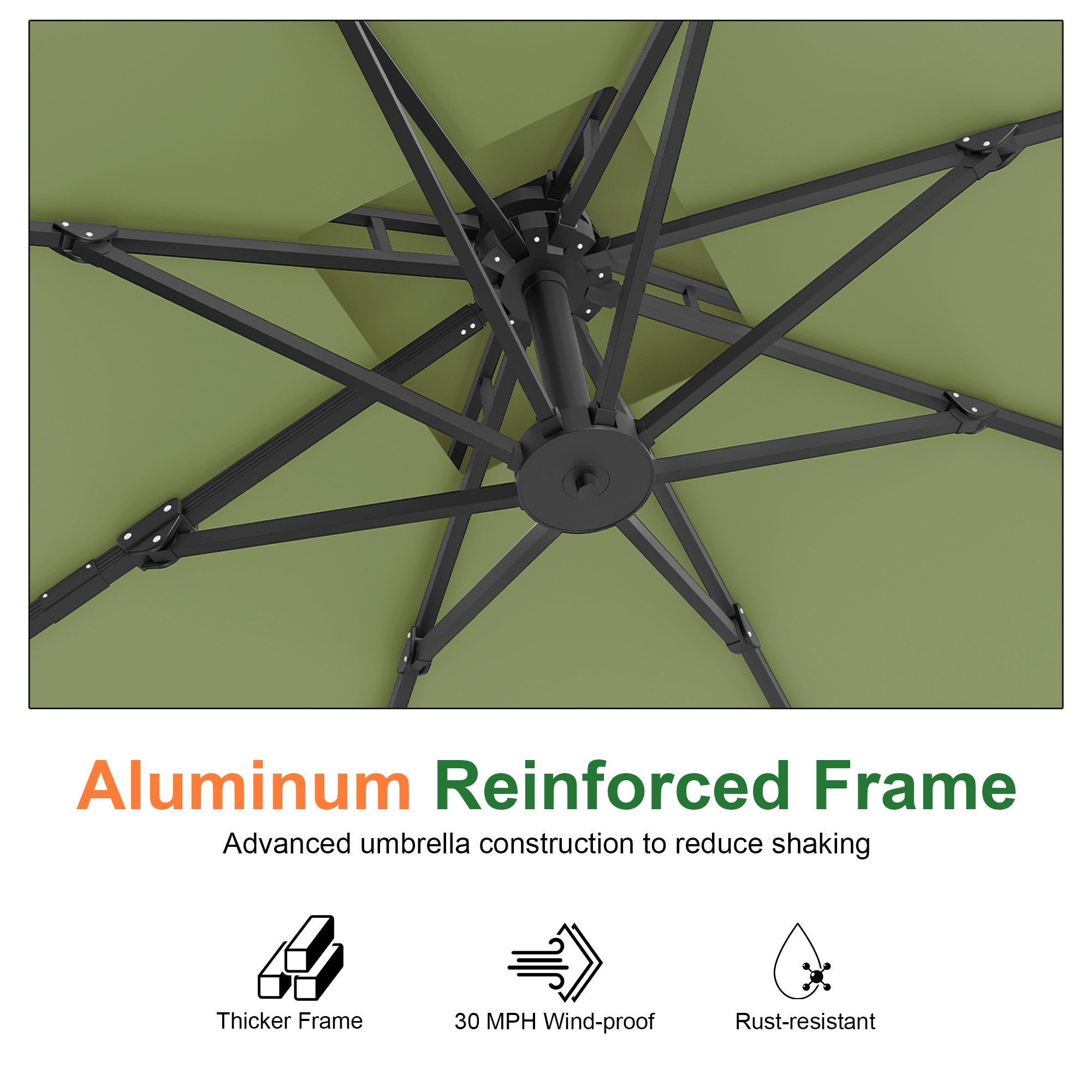 Sunvanta Auron Pro Cantilever Patio Umbrella  Reinforced Aluminum Frame for Patio & Garden
