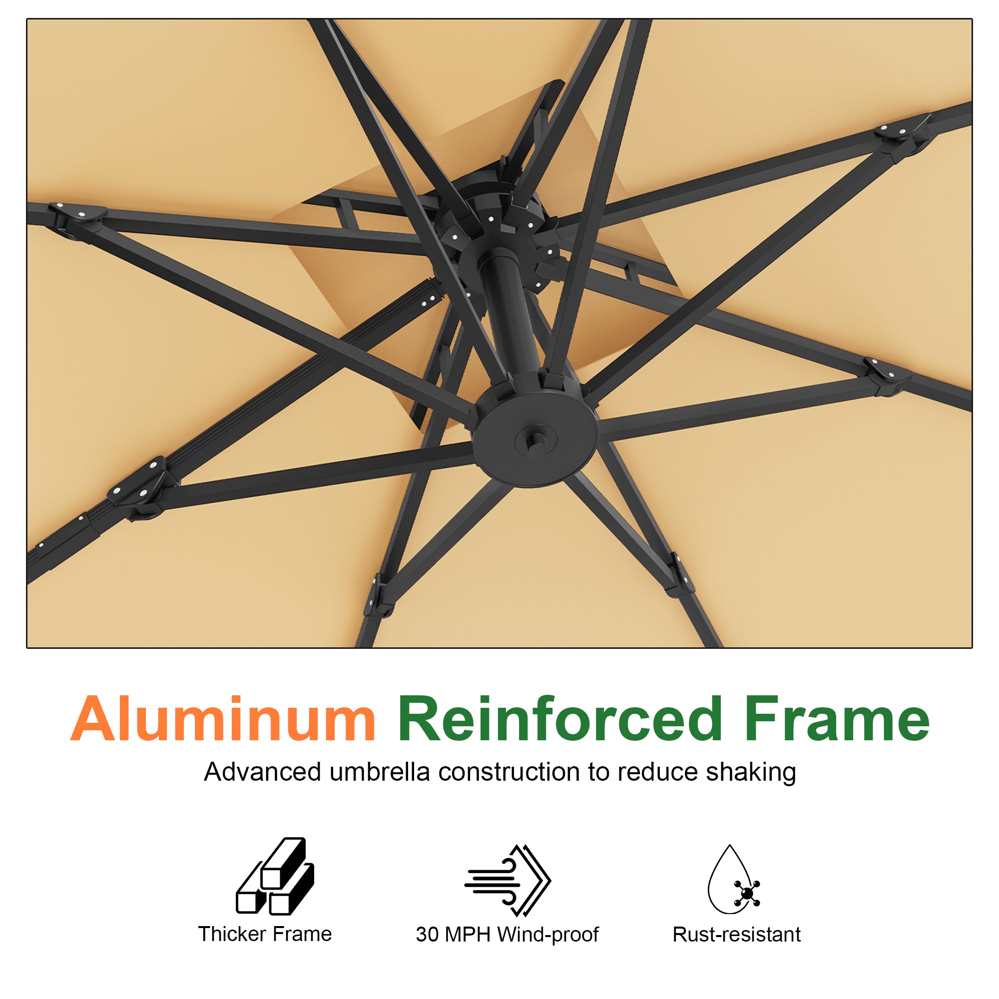 Sunvanta Auron Pro Cantilever Patio Umbrella  Reinforced Aluminum Frame for Patio & Garden