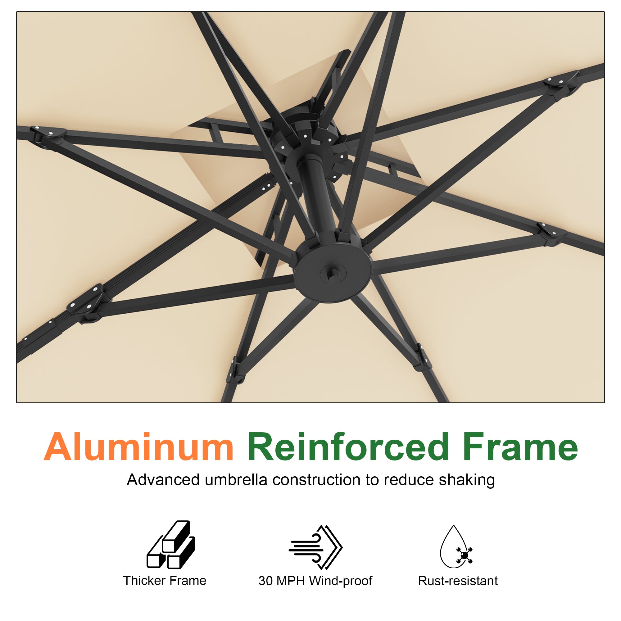 Sunvanta Auron Pro Cantilever Patio Umbrella  Reinforced Aluminum Frame for Patio & Garden