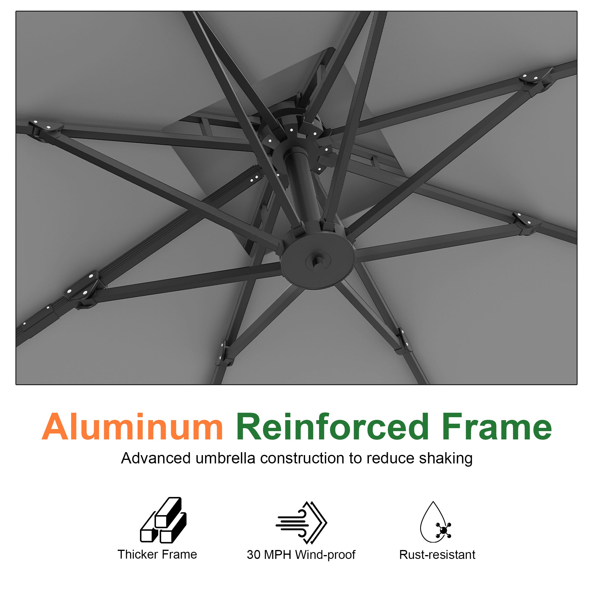 Sunvanta Auron Pro Cantilever Patio Umbrella  Reinforced Aluminum Frame for Patio & Garden
