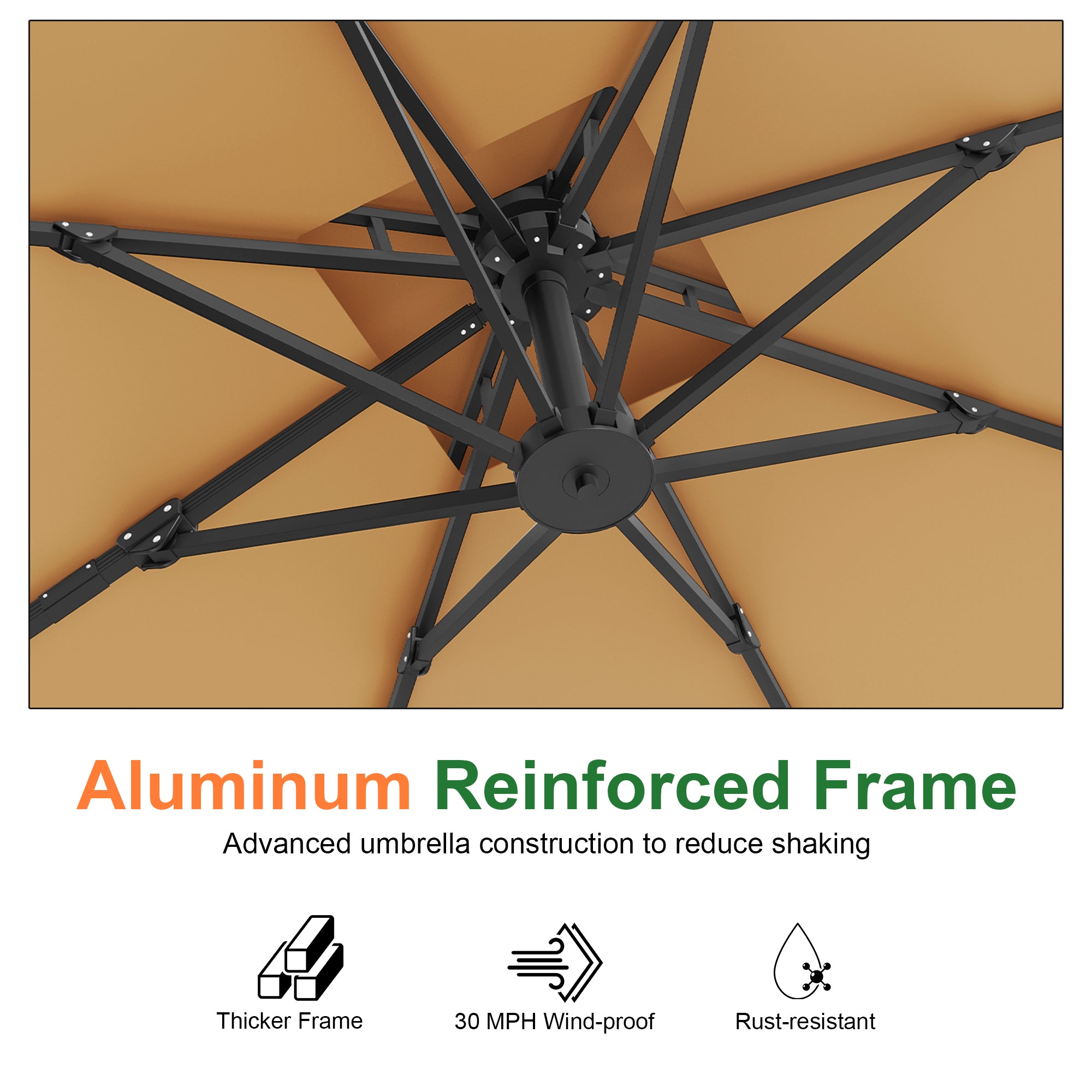 Sunvanta Auron Pro Cantilever Patio Umbrella  Reinforced Aluminum Frame for Patio & Garden
