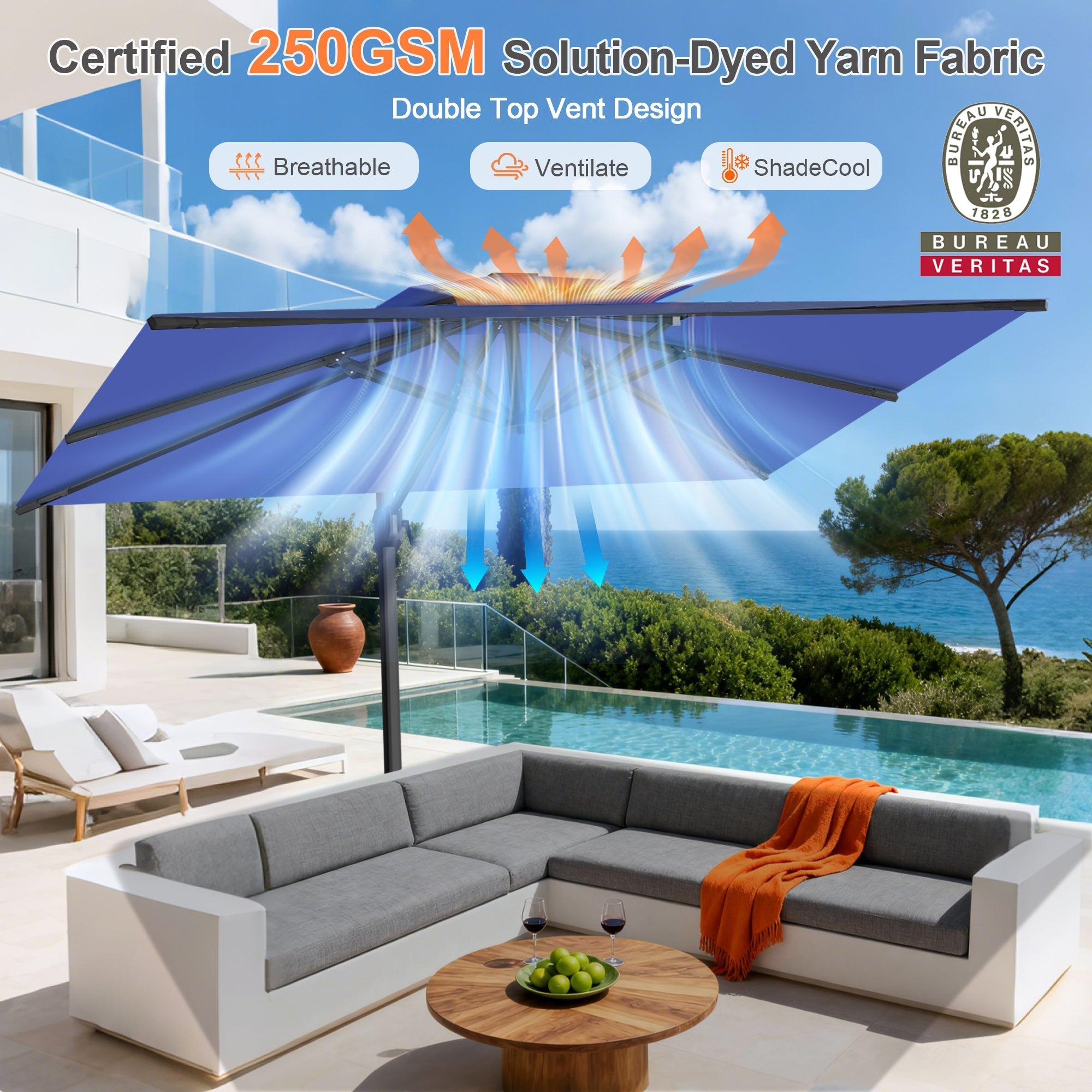 Sunvanta Auron Pro Cantilever Patio Umbrella  Reinforced Aluminum Frame for Patio & Garden