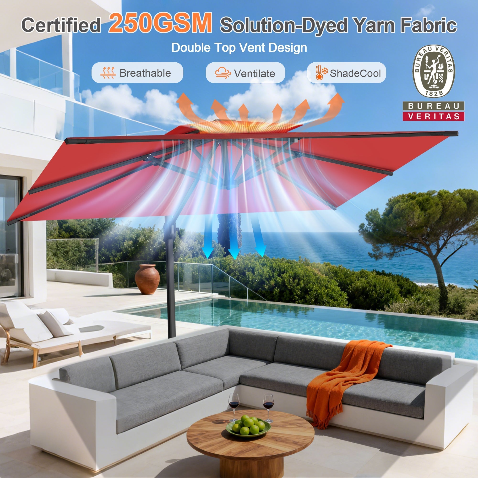 Sunvanta Auron Pro Cantilever Patio Umbrella  Reinforced Aluminum Frame for Patio & Garden