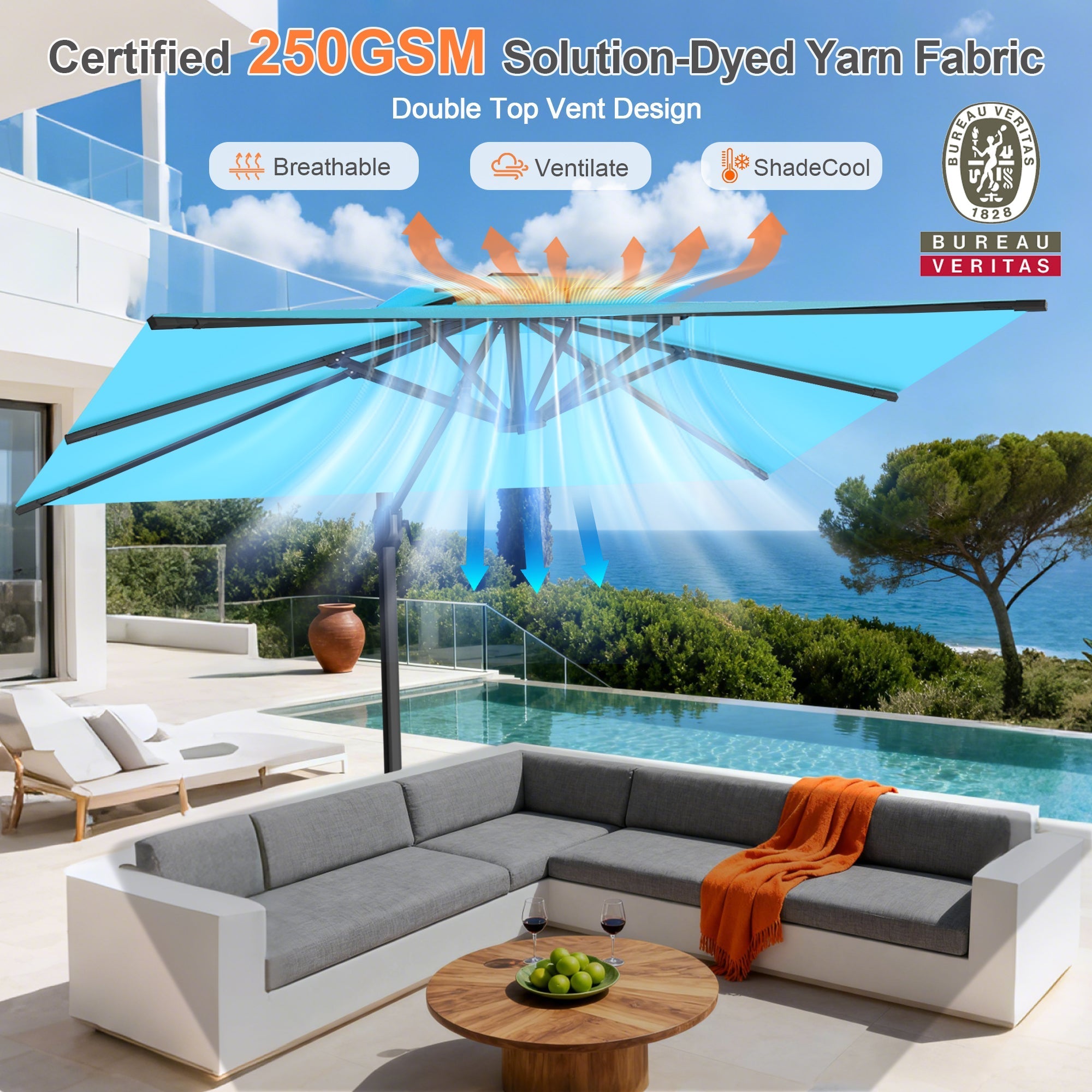 Sunvanta Auron Pro Cantilever Patio Umbrella  Reinforced Aluminum Frame for Patio & Garden