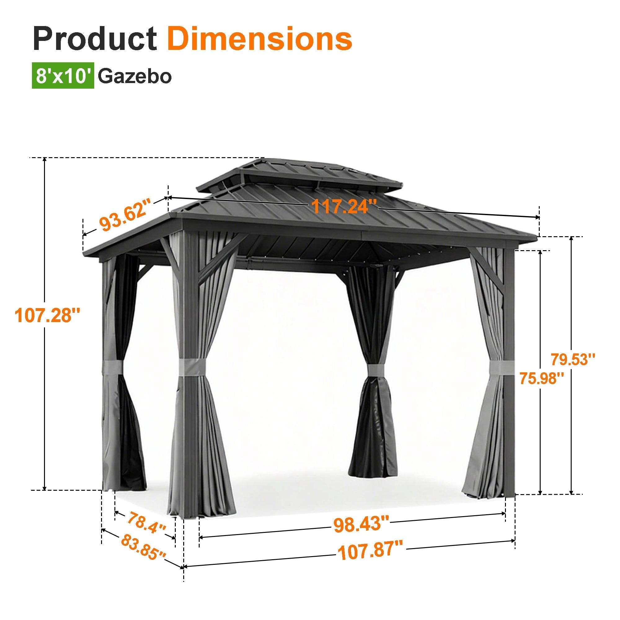 Sunvanta Haven Luxury Hardtop Gazebo with 120mm × 120mm Reinforced Aluminium Posts, Integrated Gutter System, Curtains & Netting for Patio & Alfresco Use