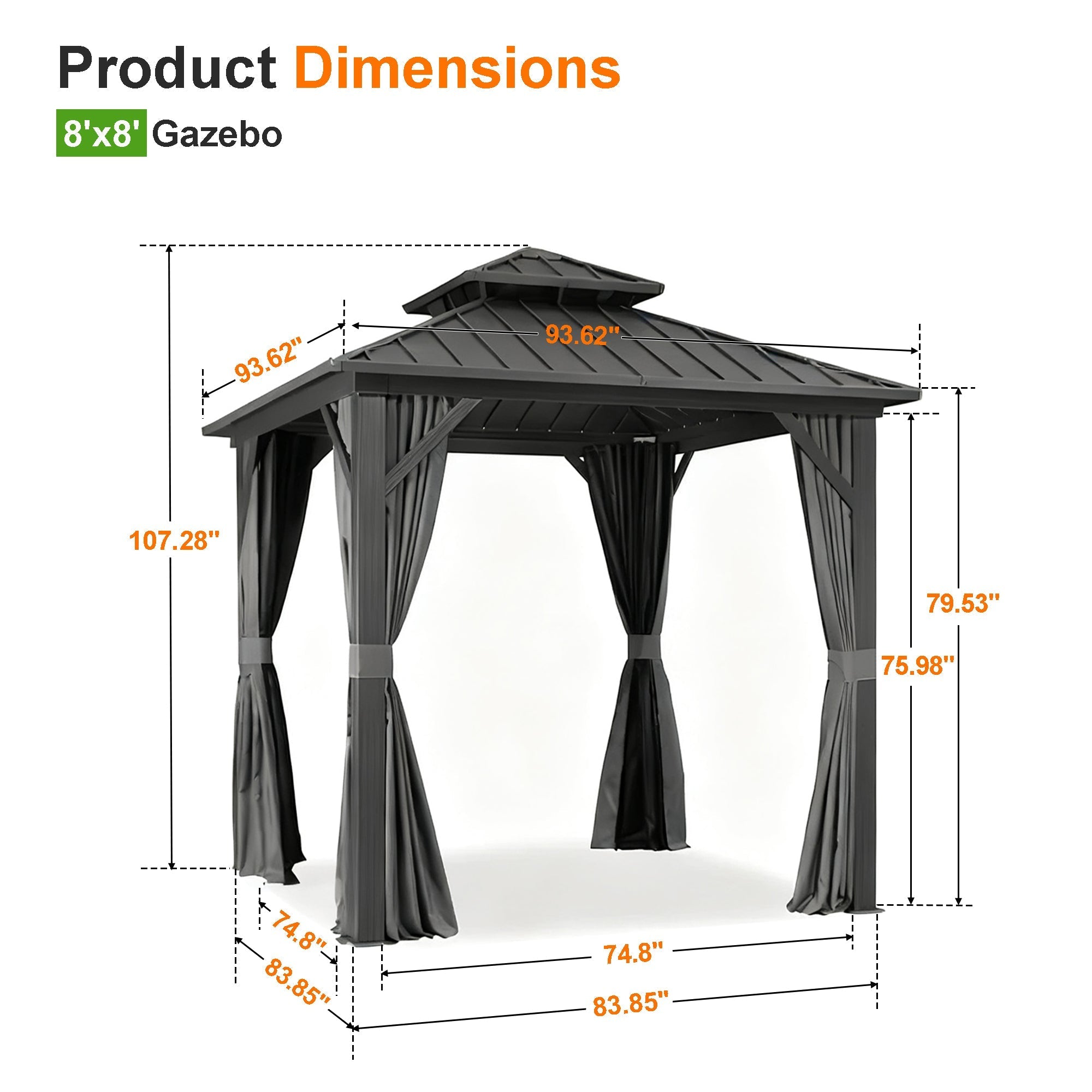 Sunvanta Haven Luxury Hardtop Gazebo with 120mm × 120mm Reinforced Aluminium Posts, Integrated Gutter System, Curtains & Netting for Patio & Alfresco Use