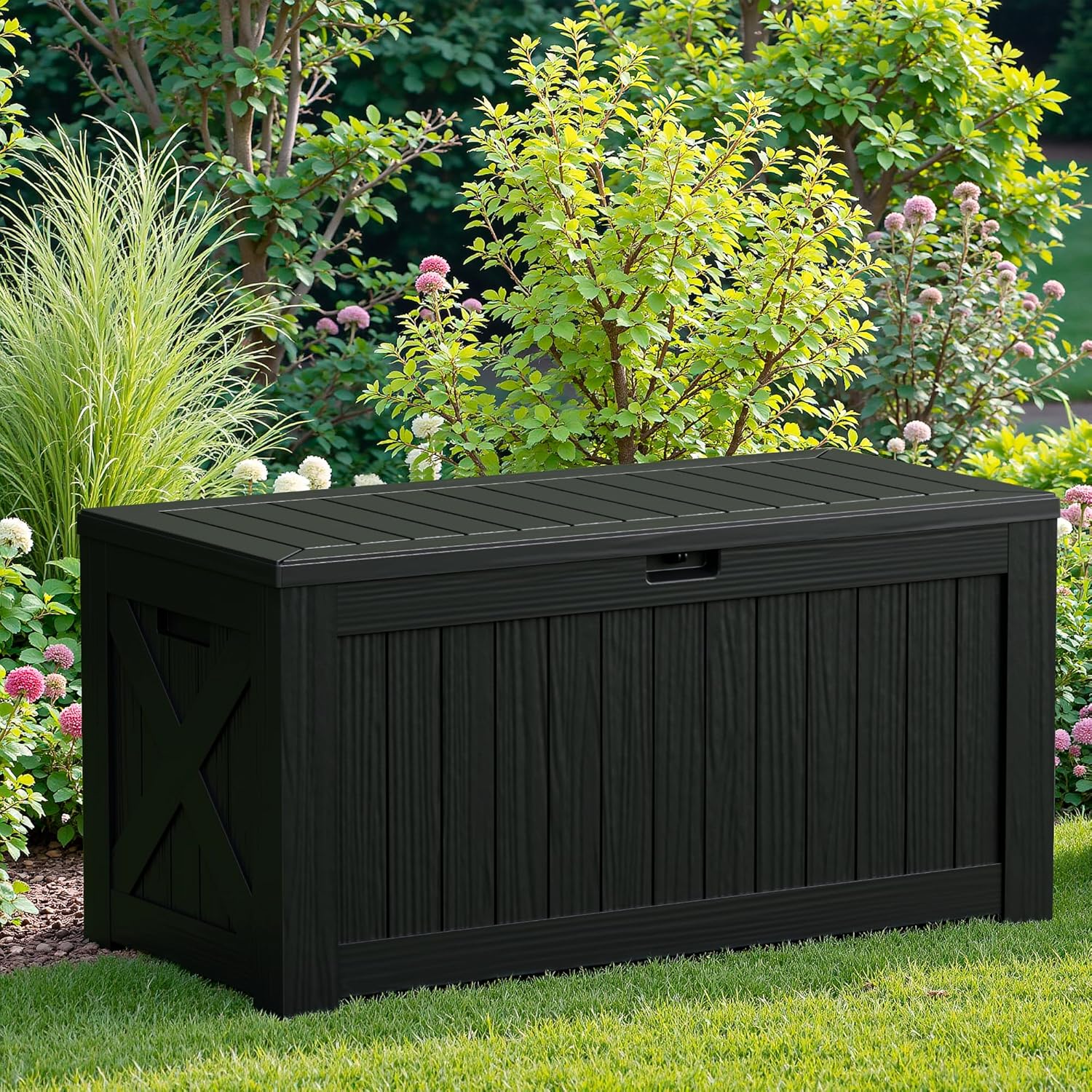 Sunvanta Resin Deck Box – Large Outdoor Storage for Patio Furniture, Garden Tools & Pool Supplies