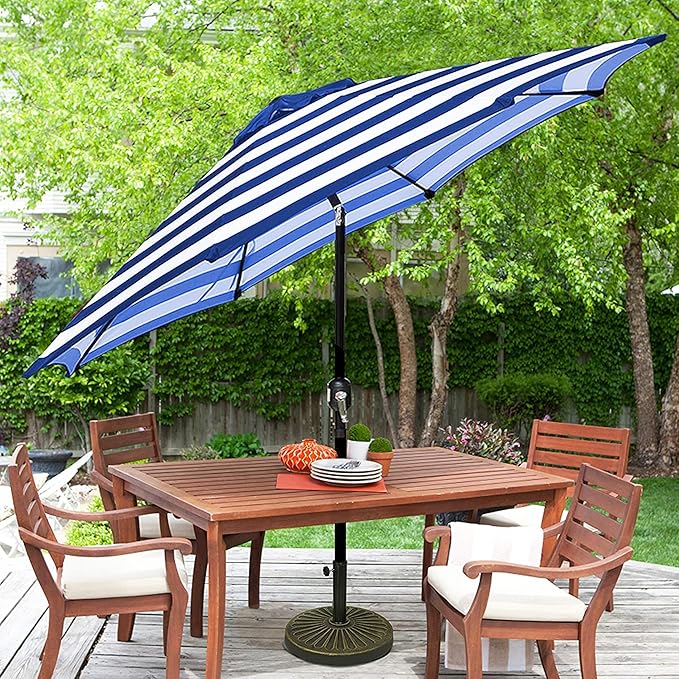 Sunvanta Market Breeze™ Patio Umbrella with 8 Sturdy Ribs, Push-Button Tilt & Crank Lift