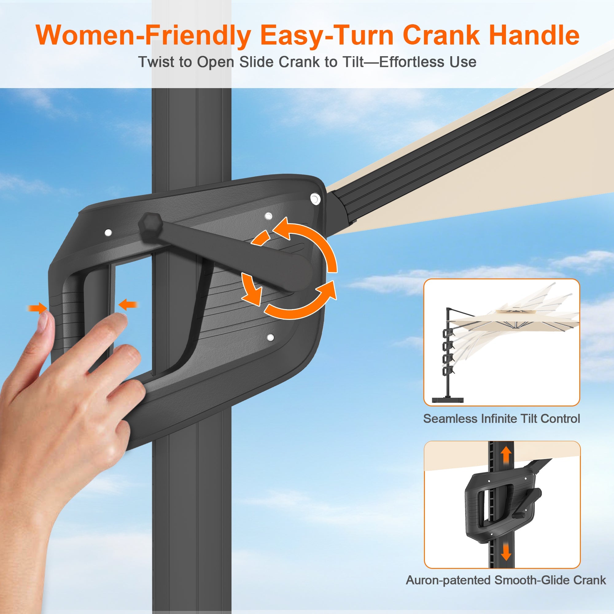 Sunvanta Auron Pro Cantilever Patio Umbrella  Reinforced Aluminum Frame for Patio & Garden