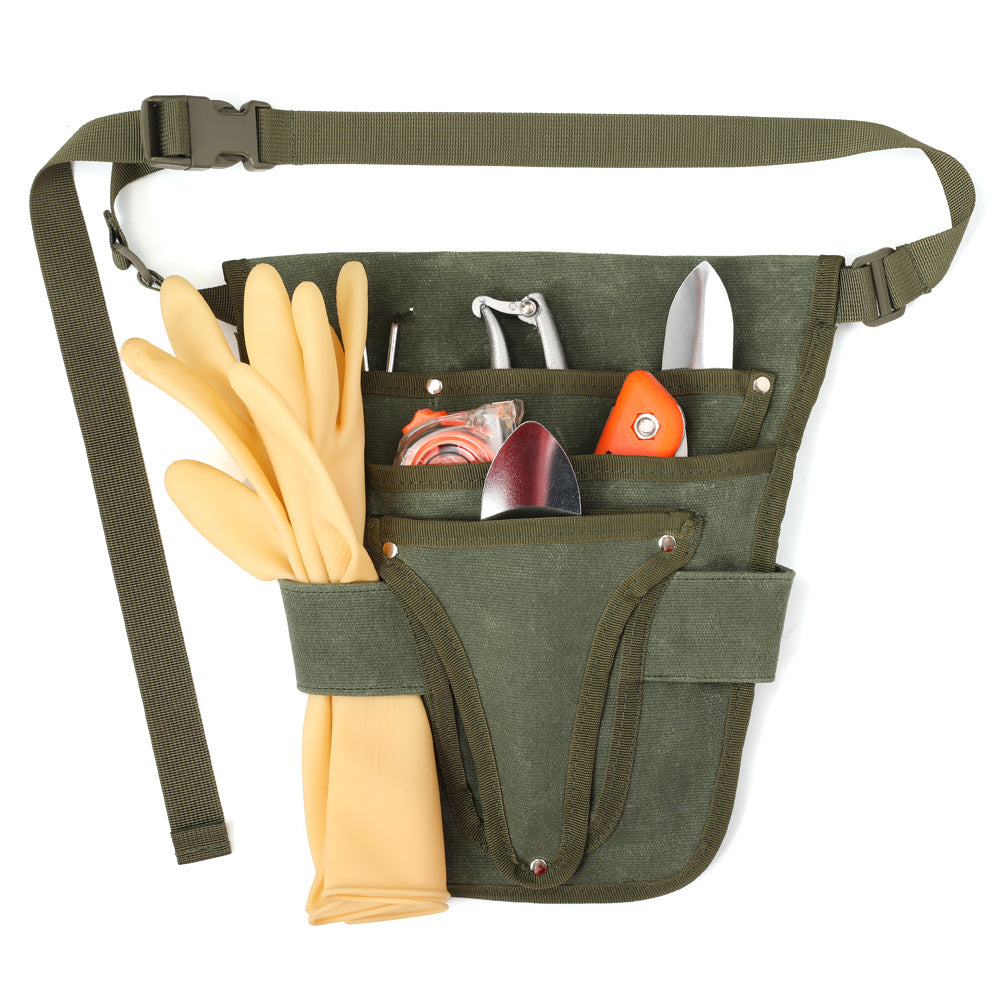 Heavy-Duty Canvas Garden Tool Belt – Multi-Pocket Waist Bag for Outdoor Gardening