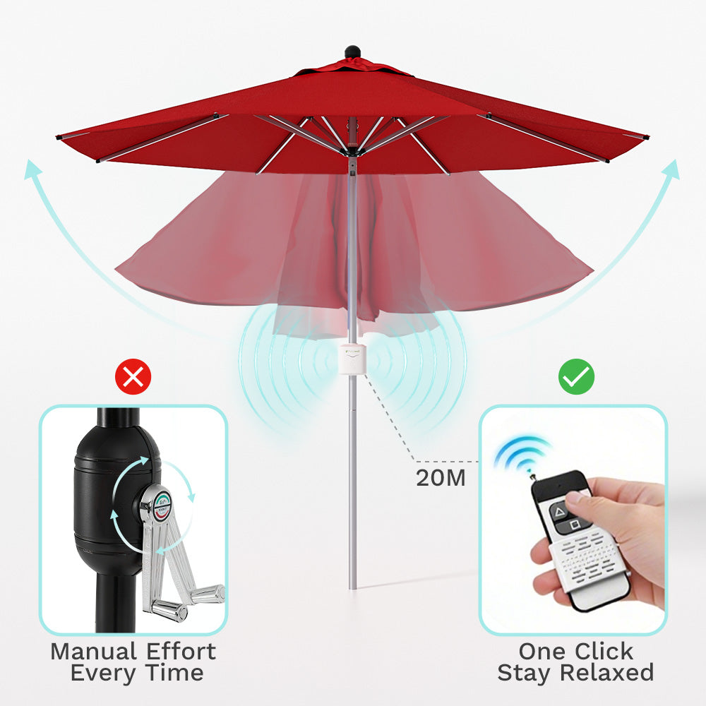 Sunvanta 2.7m Motorized Patio Umbrella with Remote Control – Adjustable Tilt Outdoor Cantilever Umbrella for Patio & Poolside