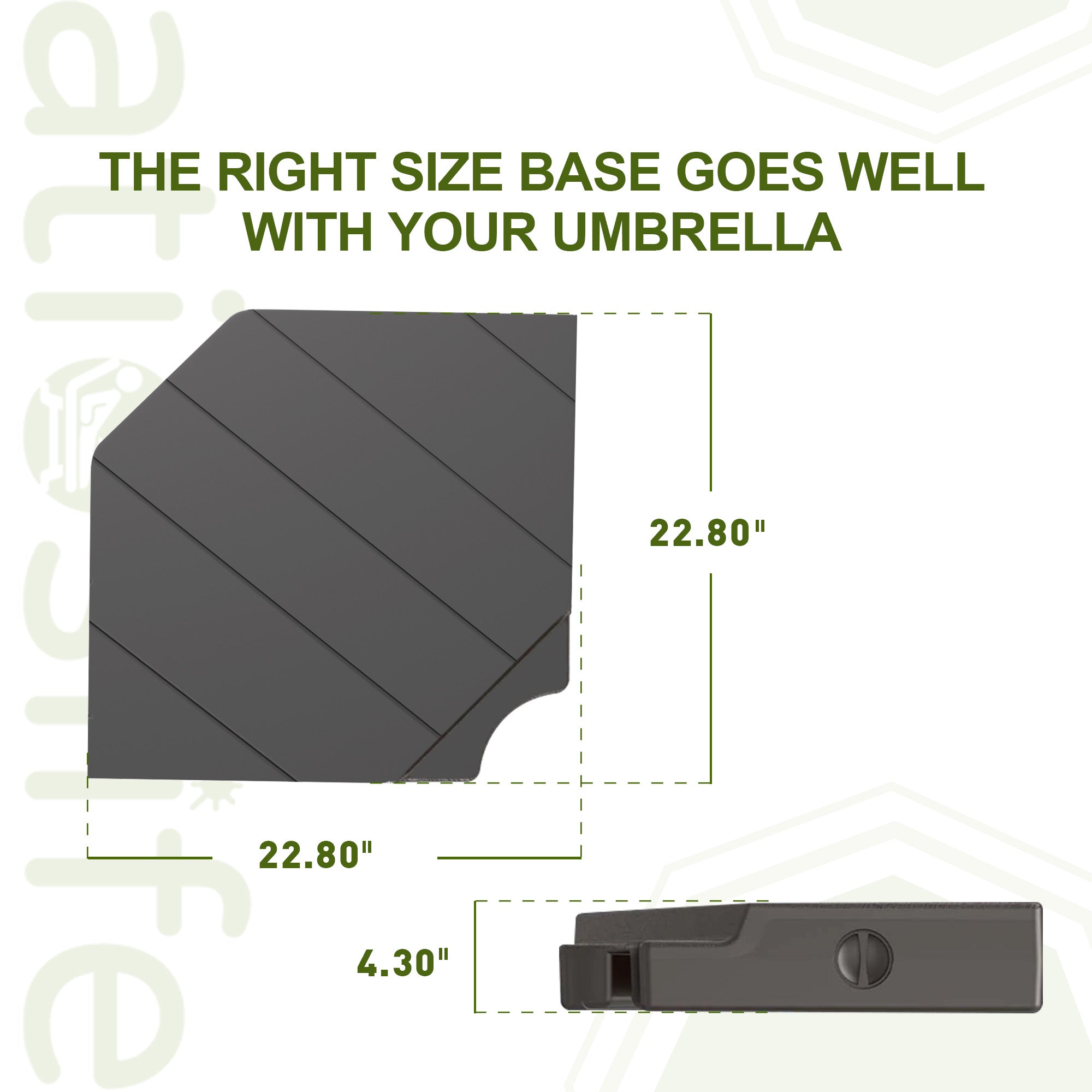 Sunvanta 430 lb (195 kg) Cantilever Umbrella Base with Wheels – Heavy-Duty Support for Auron Series