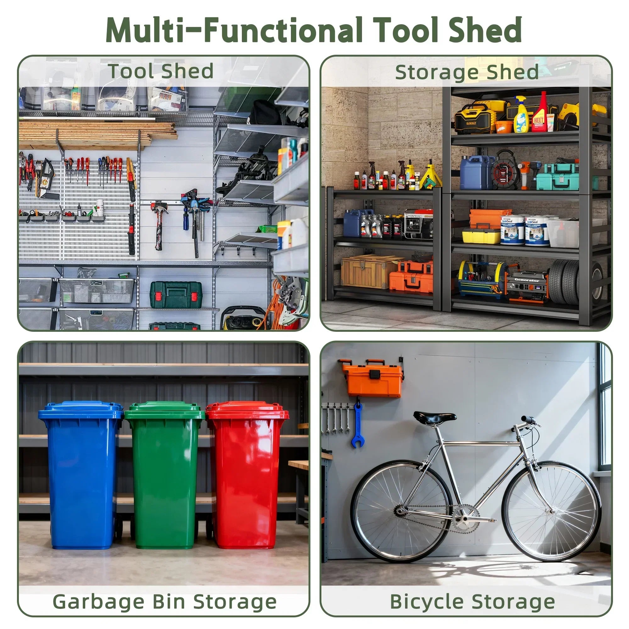Sunvanta 1.9m × 2.5m Resin Storage Shed with Floor – Weather-Resistant Garden Shed for Tools, Bikes & Lawn Equipment