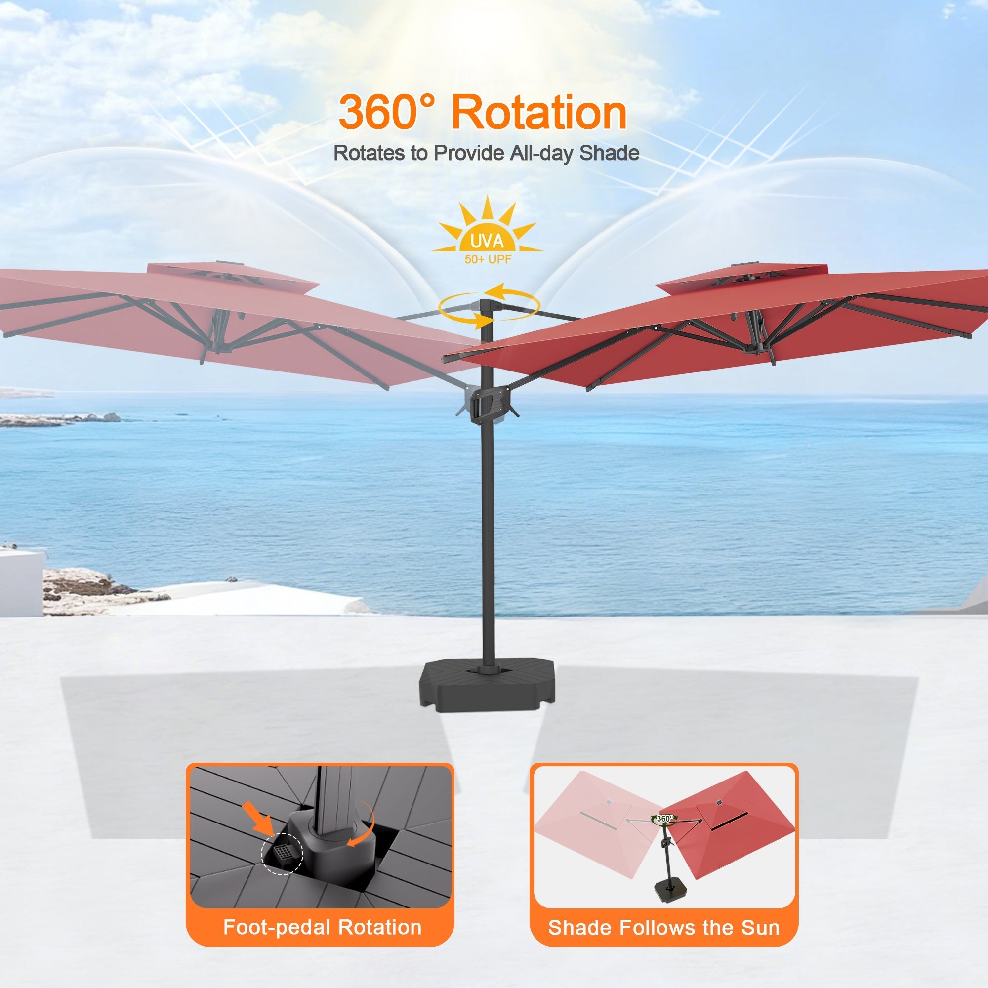 Sunvanta Auron Pro Cantilever Patio Umbrella  Reinforced Aluminum Frame for Patio & Garden