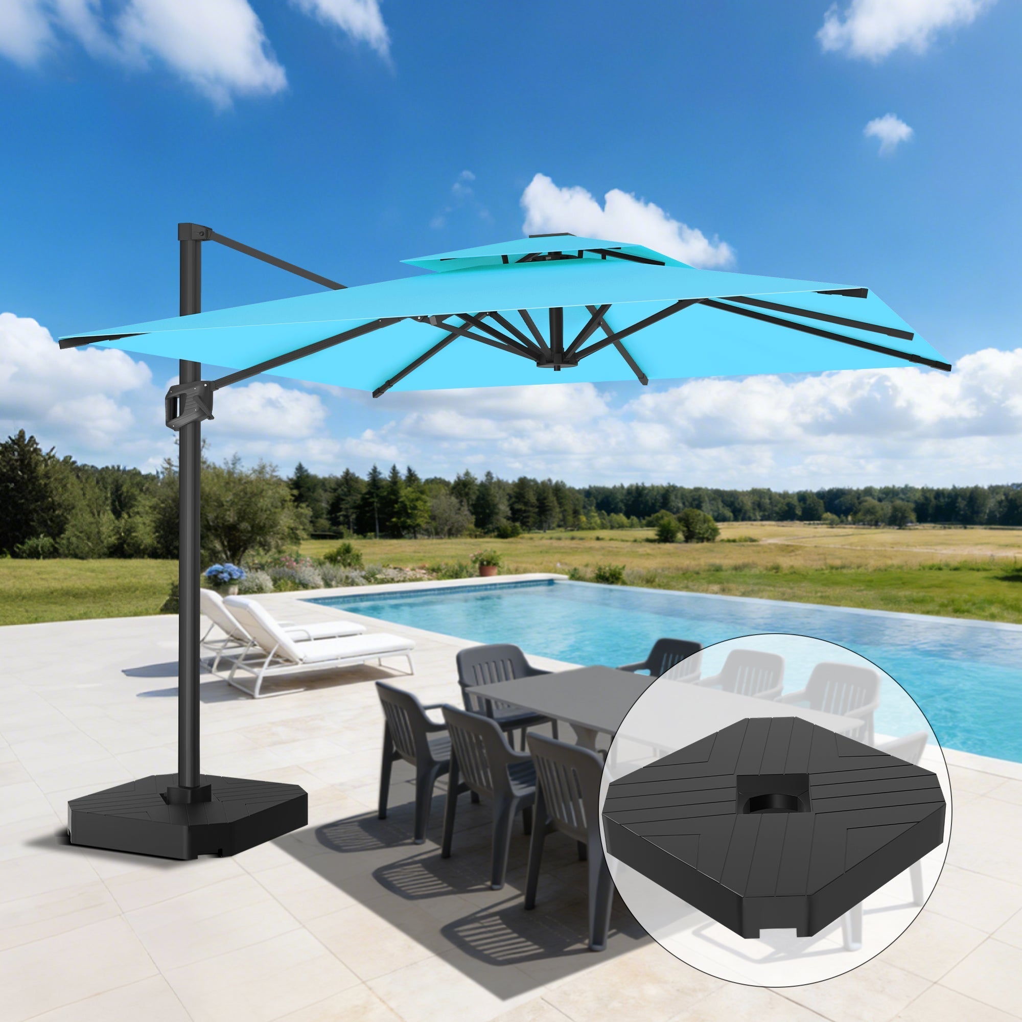 Sunvanta Auron Pro Cantilever Patio Umbrella  Reinforced Aluminum Frame for Patio & Garden