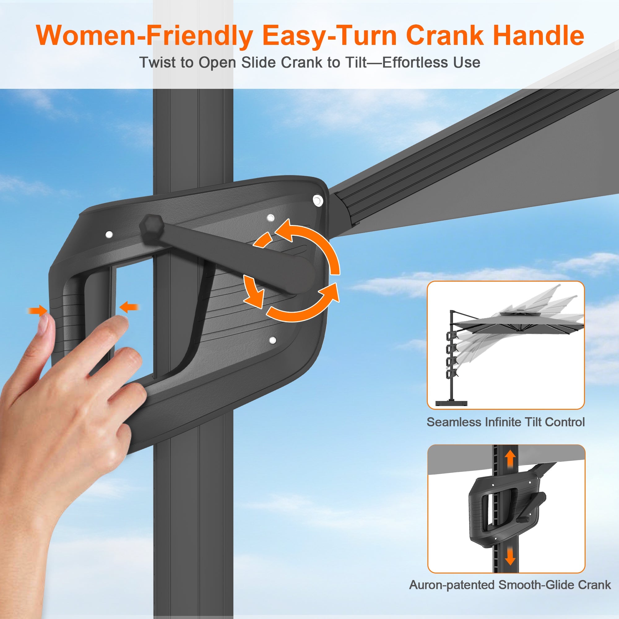 Sunvanta Auron Pro Cantilever Patio Umbrella  Reinforced Aluminum Frame for Patio & Garden