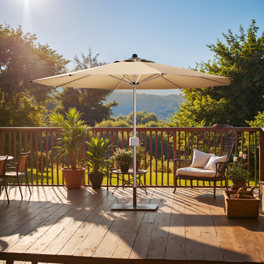 Sunvanta 2.7m Motorized Patio Umbrella with Remote Control – Adjustable Tilt Outdoor Cantilever Umbrella for Patio & Poolside