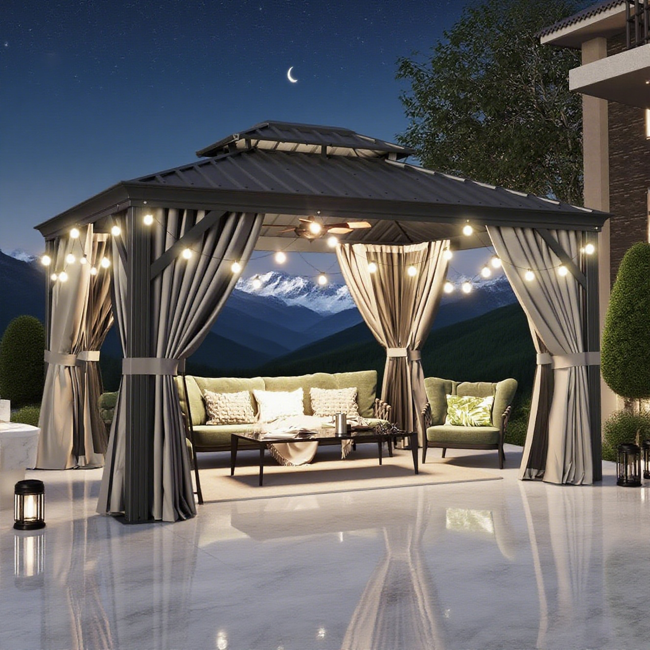 Sunvanta™ Umbrella & Gazebo LED Light Kit – Battery-Powered Ambient Lighting with Remote